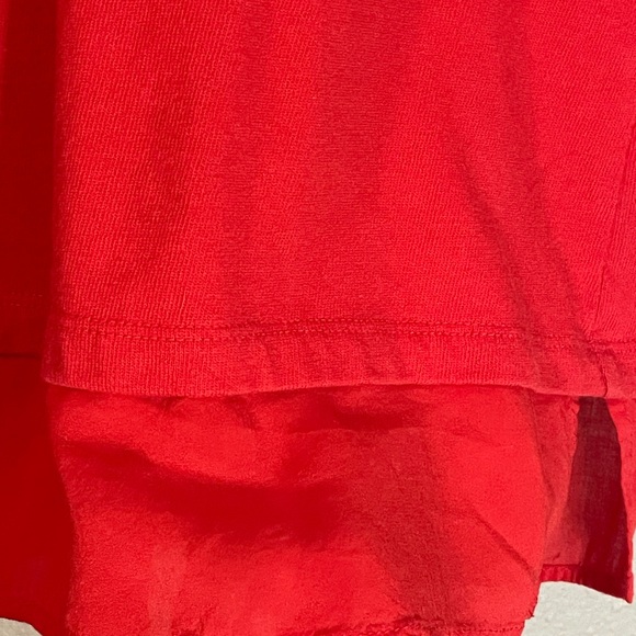 Talbots deep orange 3/4 sleeved cotton top. Vside semi sheer hem. Women’s Medium - Picture 5 of 7